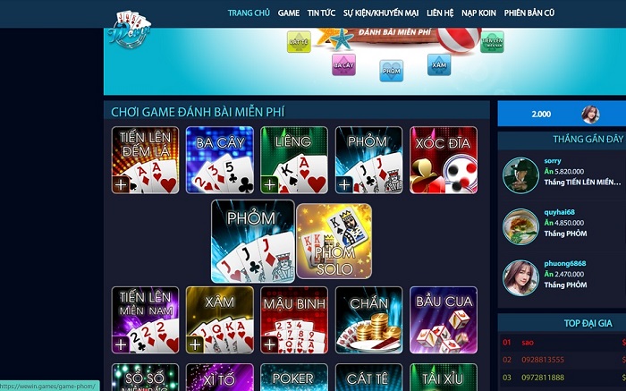 Weme Club - Sự lựa chọn web chơi bài trực tuyến tuyệt vời